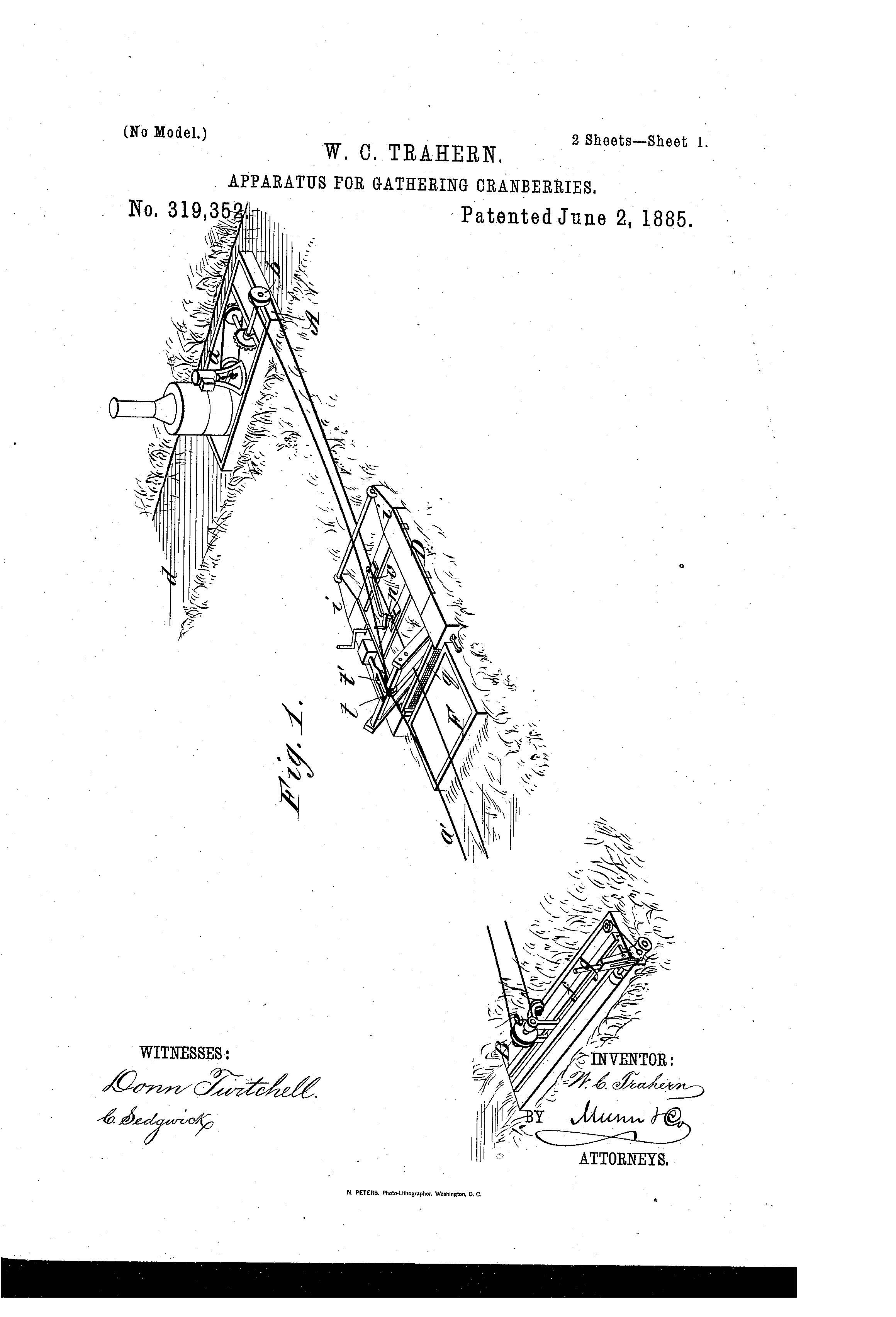 apparatus for gathering cranberries