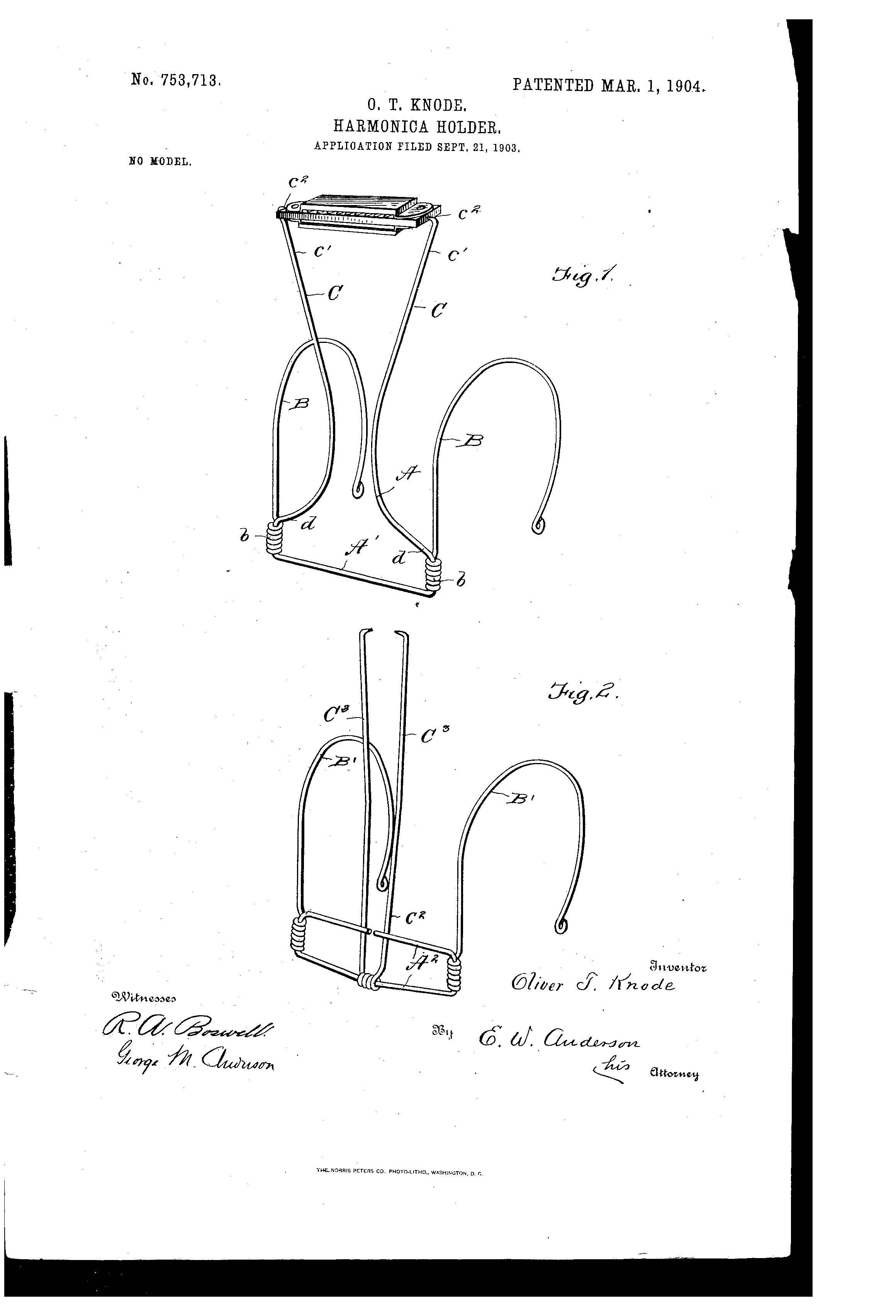 Patent-Illustration-Harmonica-Holder
