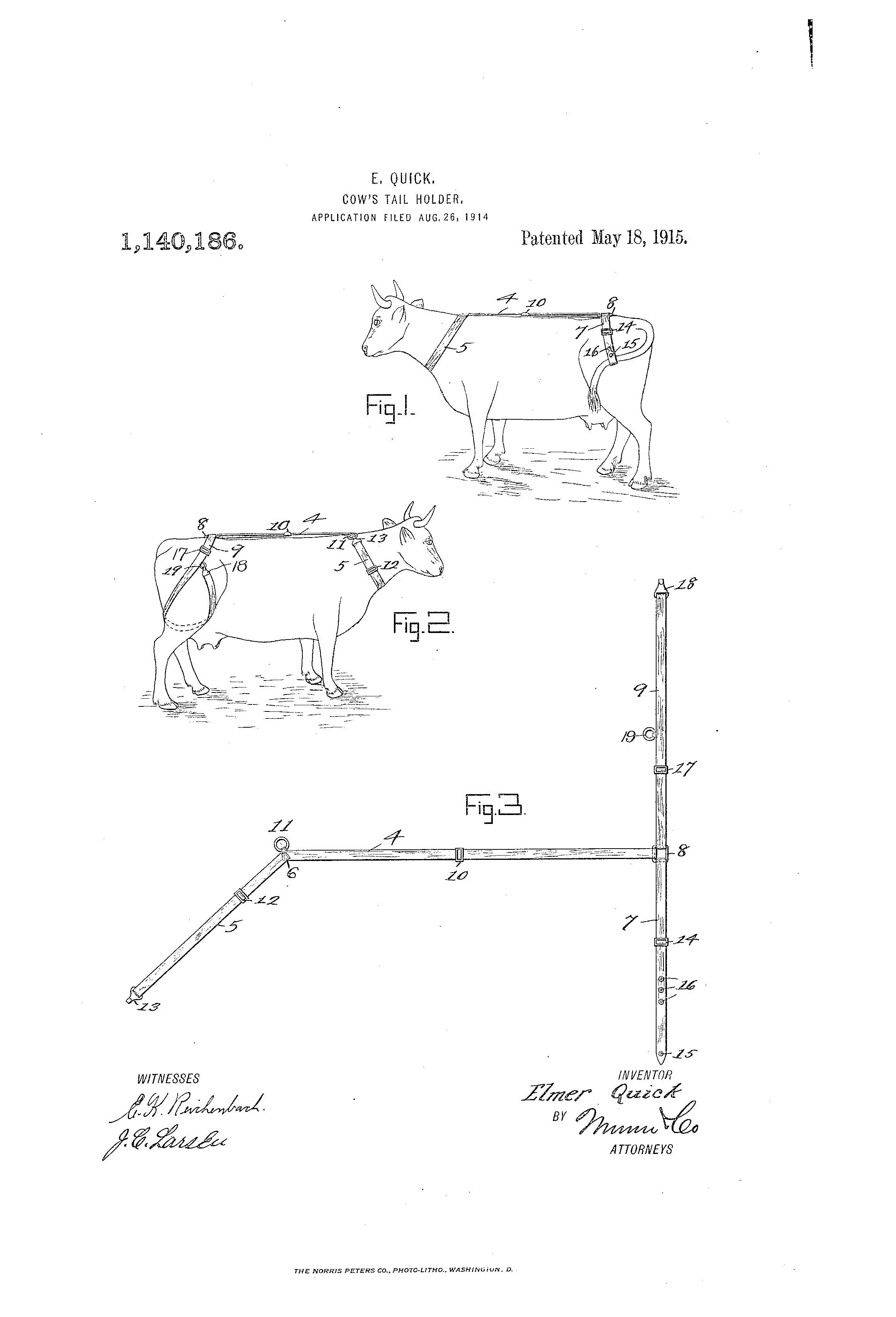 Patent-Illustration-Cow's-Tail-Holder