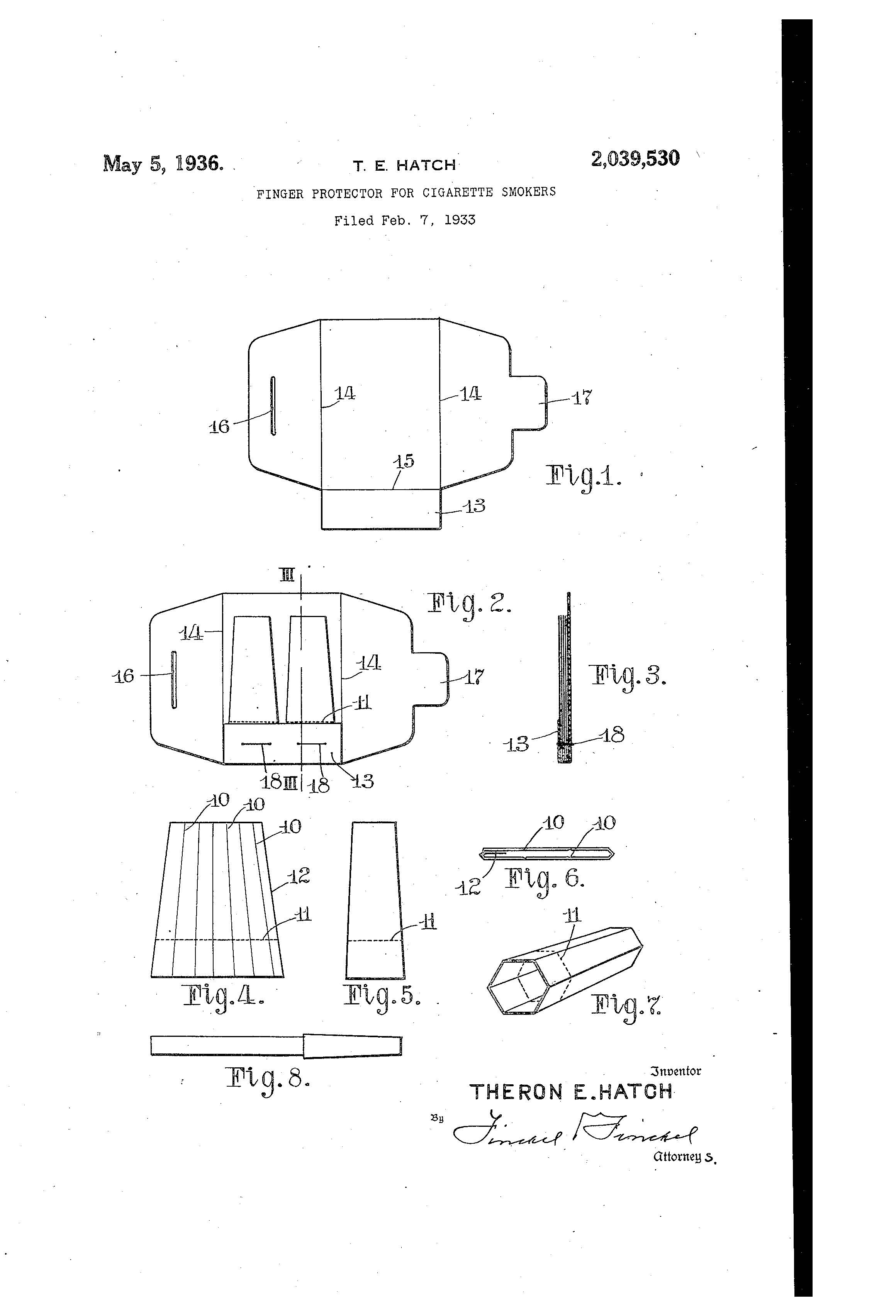 Patent-Illustration-Finger-Protector-for-Cigarette-Smokers