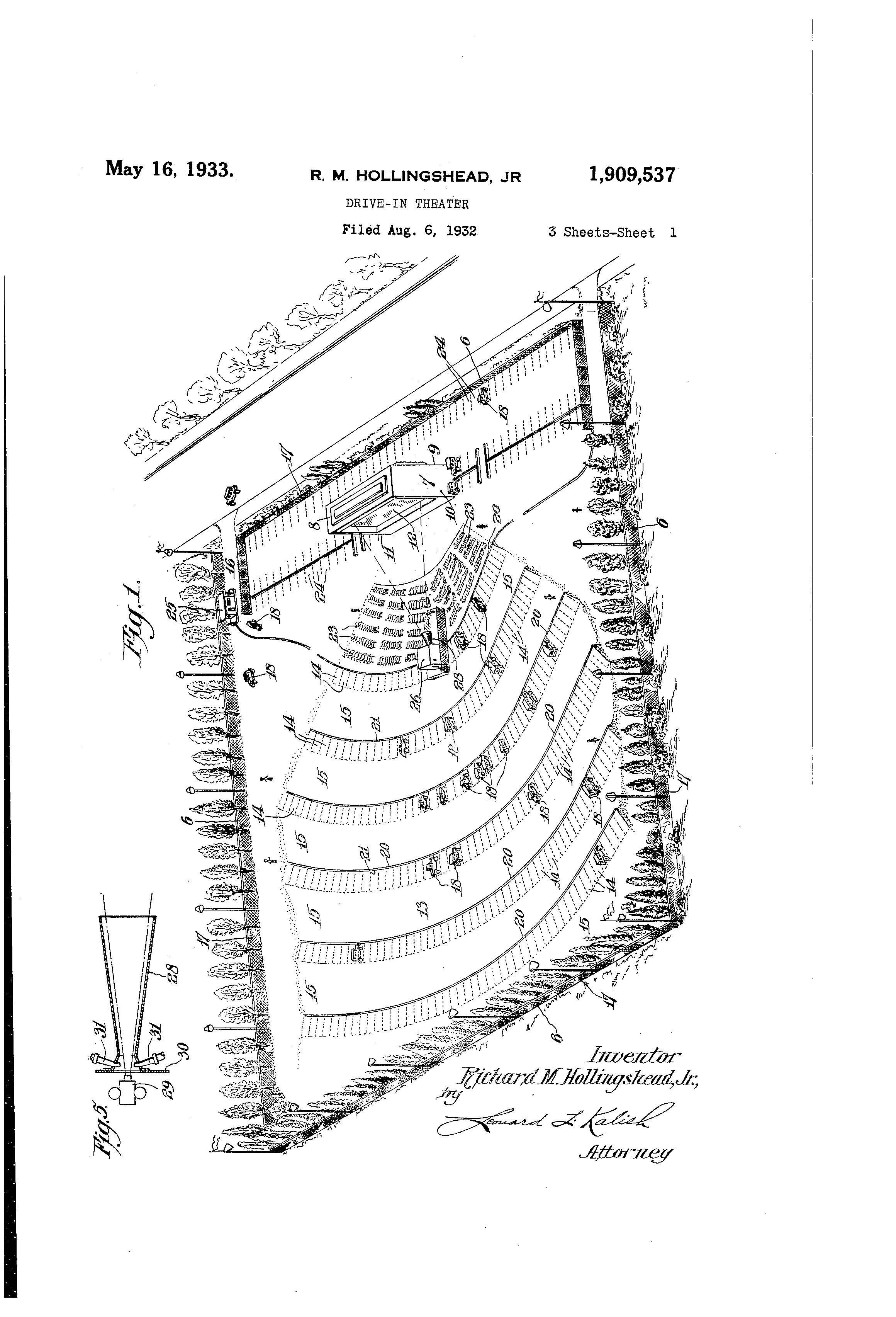 Patent-Illustratiton-Drive-In-Theater_Page_1