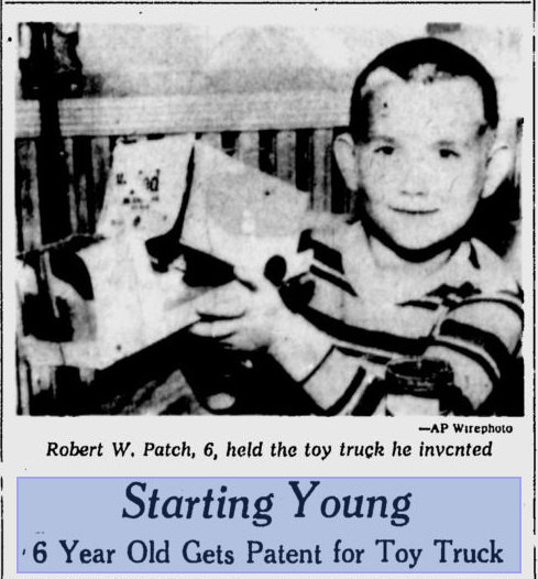Robert W. Patch, youngest person to receive a United States patent